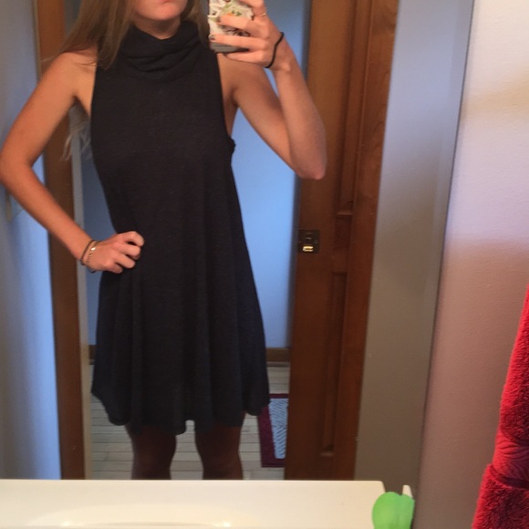 BDG navy high neck flowy dress size Medium - Picture 1 of 4